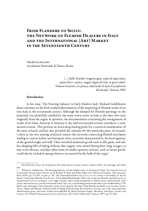PDF) From Flanders to Sicily. The network of Flemish dealers ...
