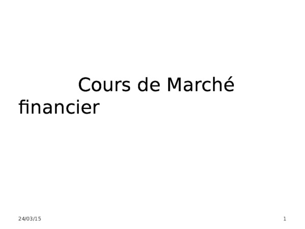 cours de marché financier