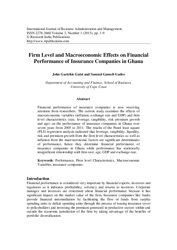 (PDF) Firm Level and Macroeconomic Effects on Financial Performance of ...