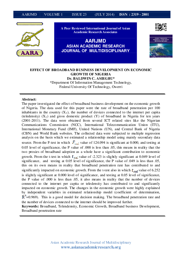  PDF Effect Of Broadband Business Development On Economic Growth Of 