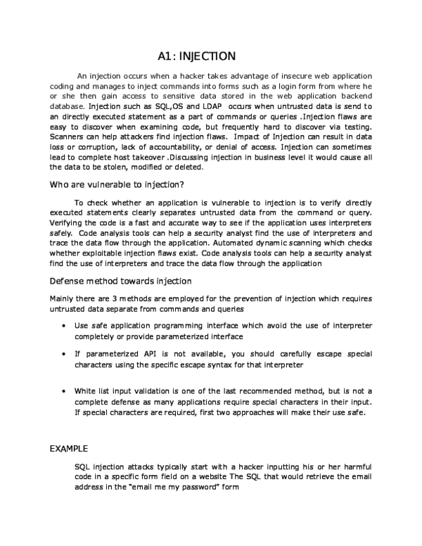 (DOC) A1: INJECTION