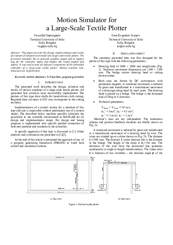 (PDF) Motion Simulator for a Large-Scale Textile Plotter