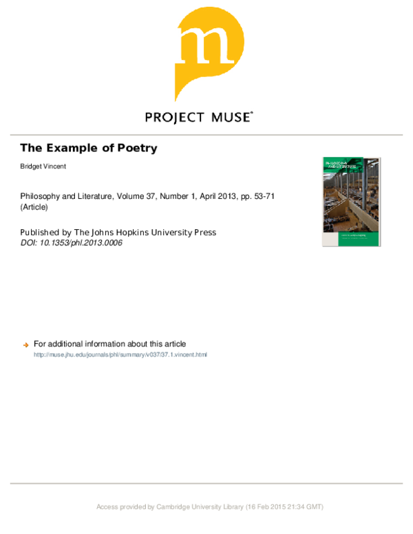 (PDF) The Example of Poetry