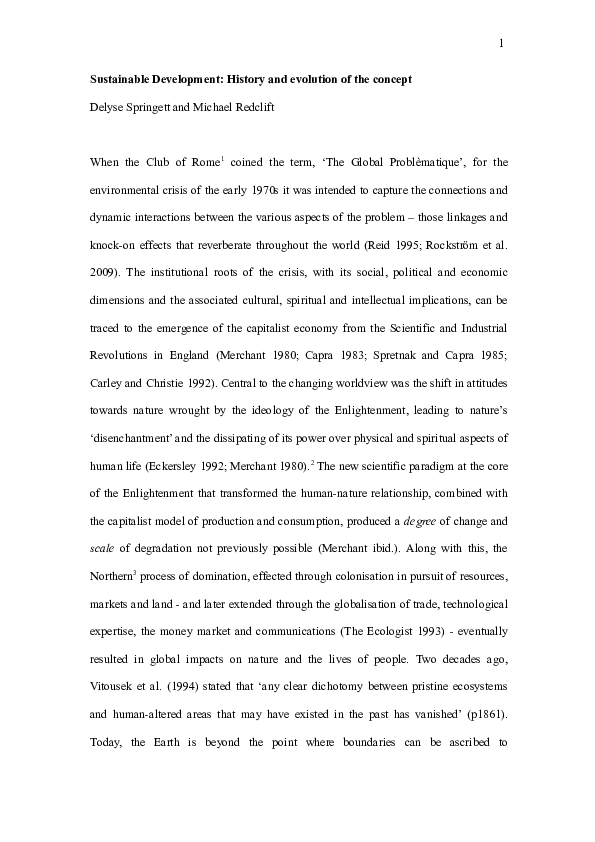  doc history of the concept of sustainable development