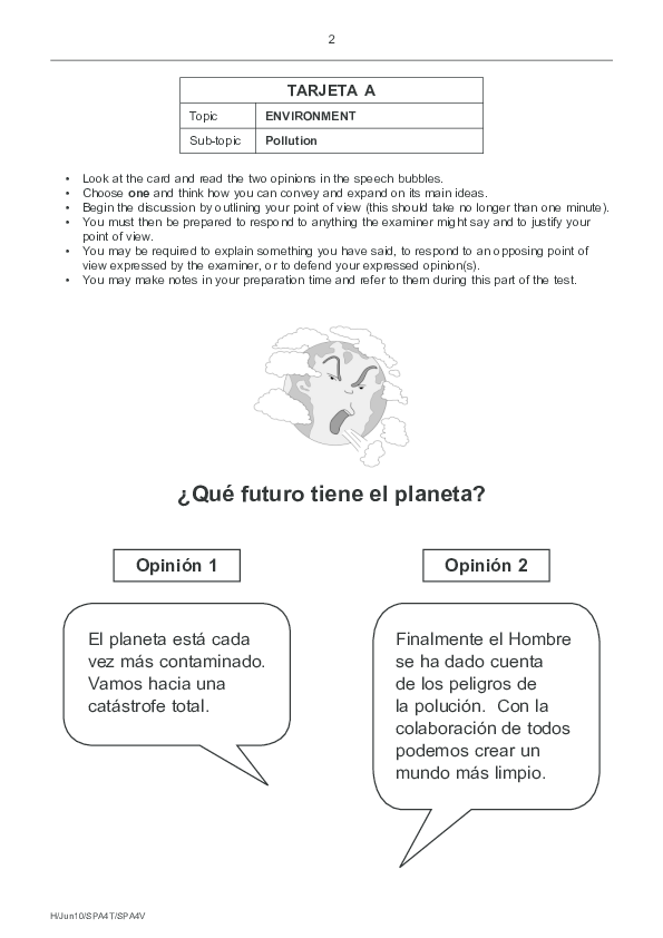 A2 (Alevel) Spanish Speaking Stimulus Cards Vanessa Perez