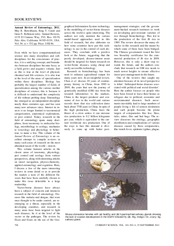(PDF) Annual Review of Entomology 2011