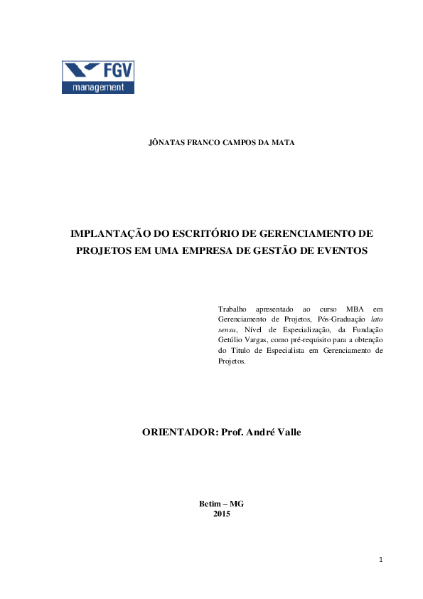 Trabalho De Conclusão De Curso Mba Fgv Trabalhador Esforçado