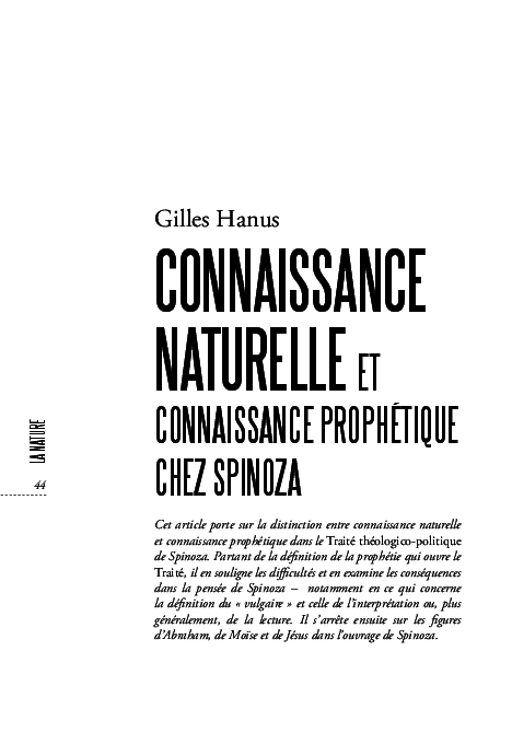 Connaissance Naturelle Et Connaissance Prophetique Chez Spinoza Gilles Hanus Academia Edu Connaissance Naturelle Et Connaissance Prophetique Chez Spinoza Gilles Hanus Academia Edu