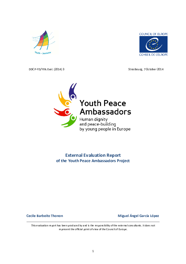 (PDF) External Evaluation Report of the Youth Peace Ambassadors Project