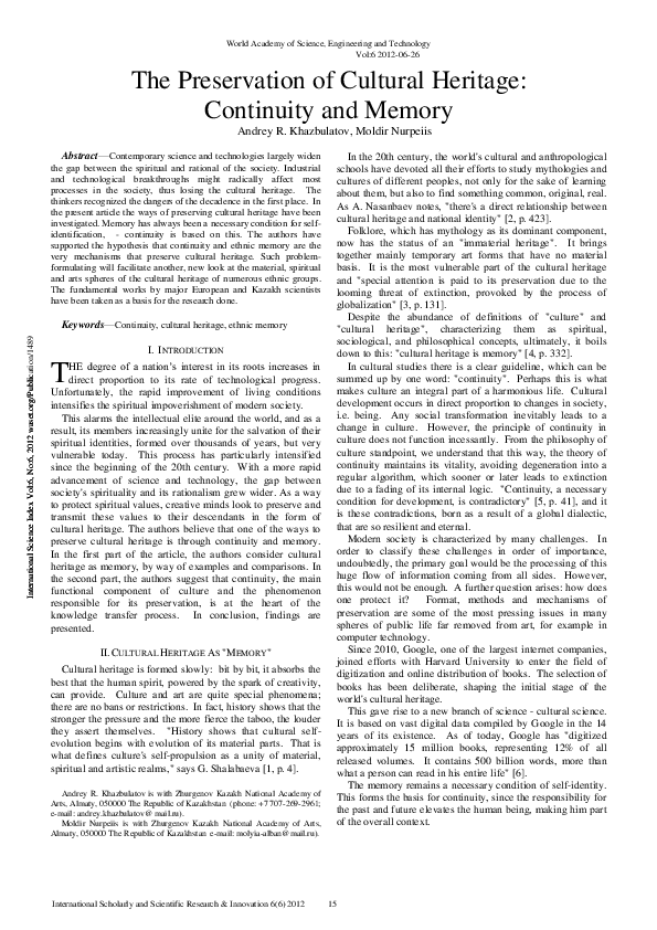 Cultural preservation definition picture