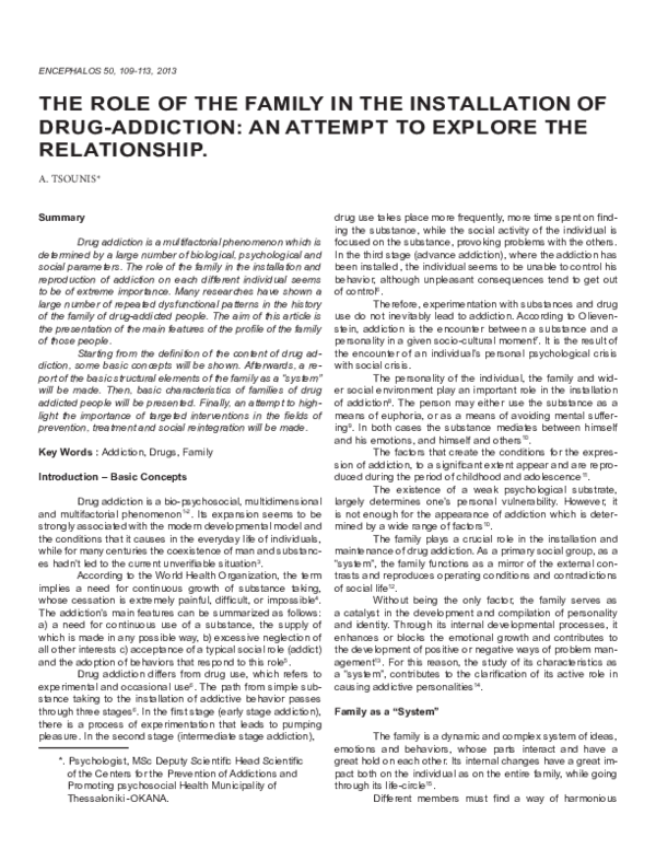 (PDF) The Role of the Family in the Installation of Drug-Addiction: an ...