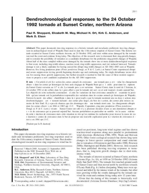  pdf tree ring responses to a 1992 tornado in az
