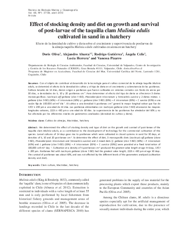 (PDF) Effect of stocking density and diet on growth and survival of ...