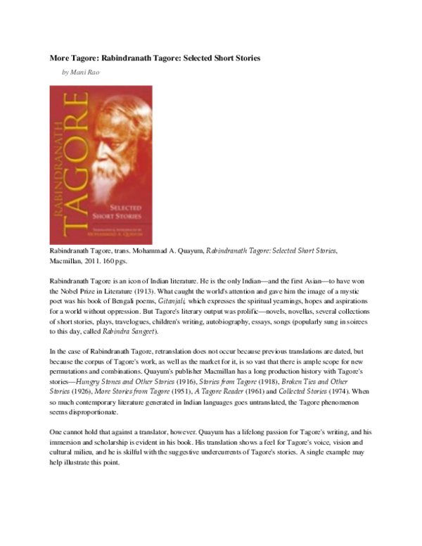 (PDF) “More Tagore,