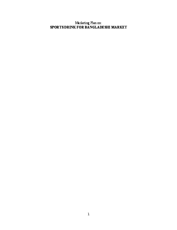 (DOC) SPORTS DRINK FOR BANGLADESH MARKET farhana mahamud Academia.edu