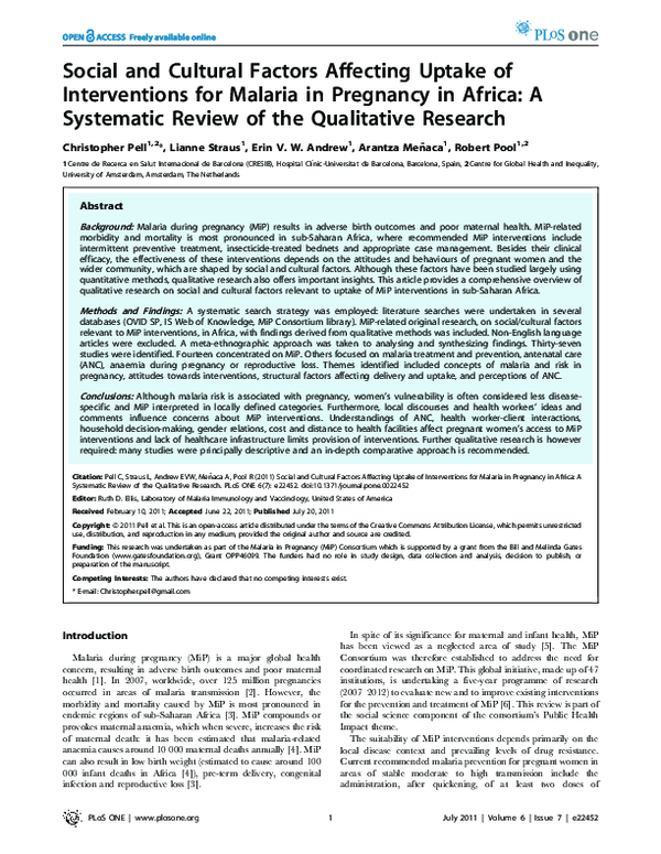 (PDF) Social and cultural factors affecting uptake of interventions for ...