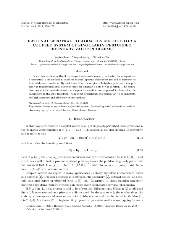 (PDF) RATIONAL SPECTRAL COLLOCATION METHOD FOR A COUPLED SYSTEM OF ...