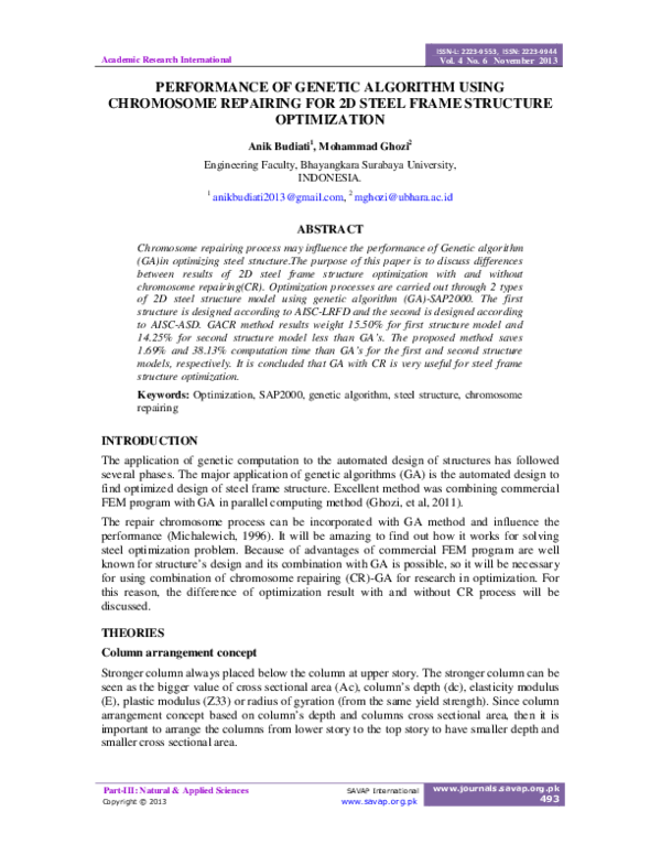 (PDF) PERFORMANCE OF GENETIC ALGORITHM USING CHROMOSOME REPAIRING FOR ...