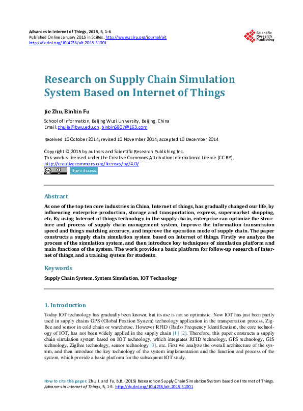(PDF) Research on Supply Chain Simulation System Based on Internet of ...