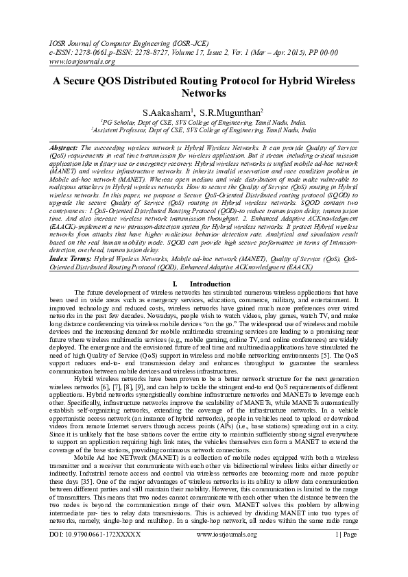 (DOC) A Secure QOS Distributed Routing Protocol for Hybrid Wireless ...