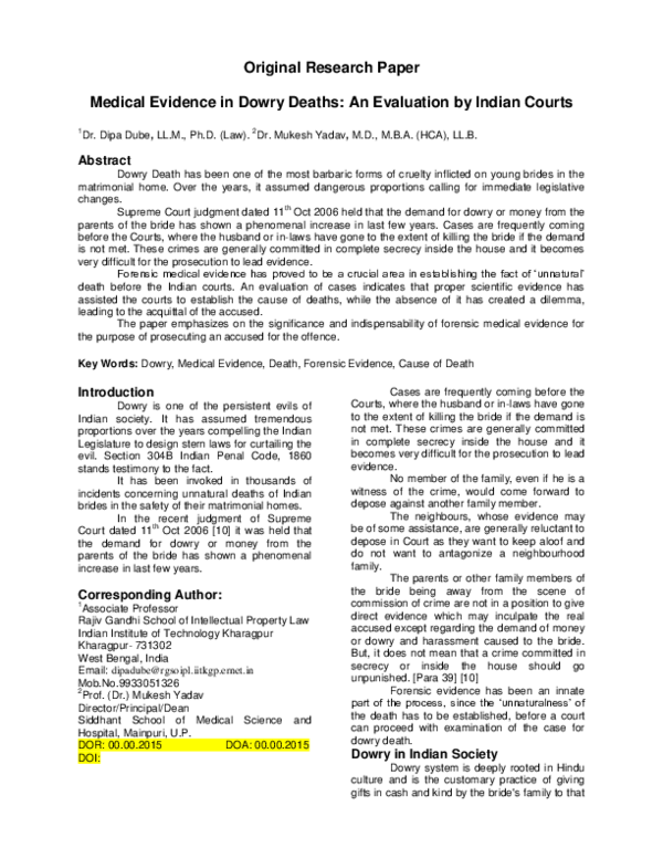 Research paper on dowry death picture