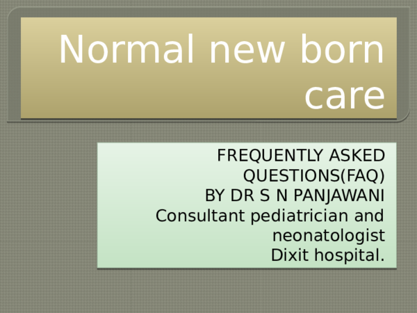 newborn care ppt