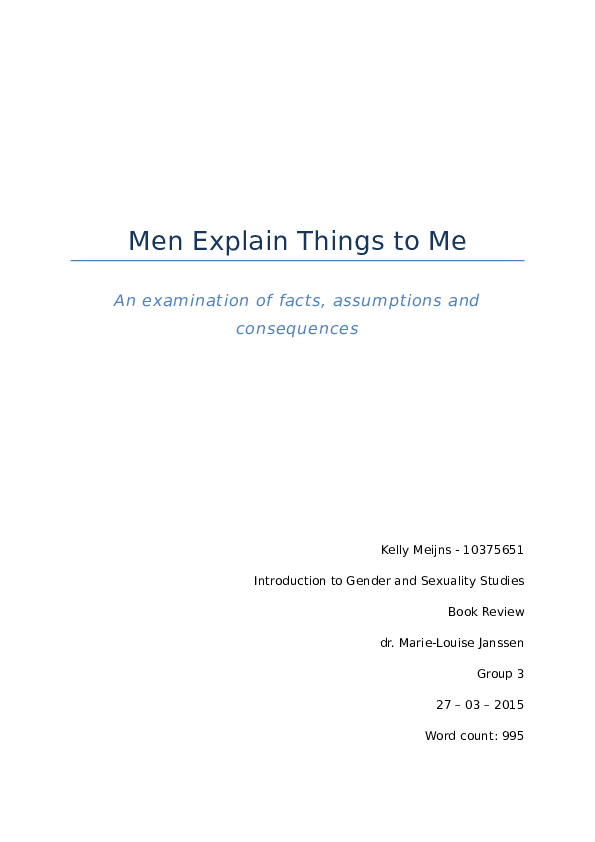 (DOC) Men Explain Things to Me Book review