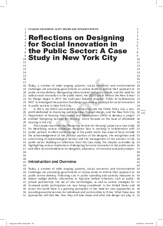 (PDF) Reflections on Designing for Social Innovation in the Public ...