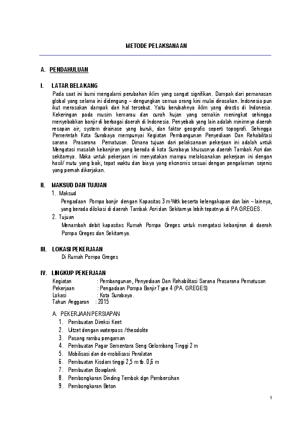 Pdf Metode Pelaksanaan