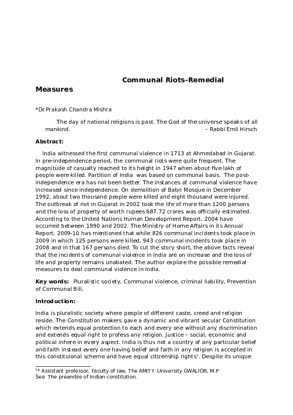 List of communal riots in india image