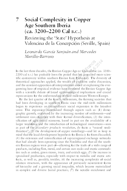 (PDF) "Social complexity in Copper Age southern Iberia (c. 3200-2200 ...