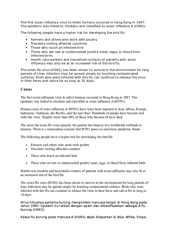 Doc Avian Influenza Fridyna Intan Academia Edu