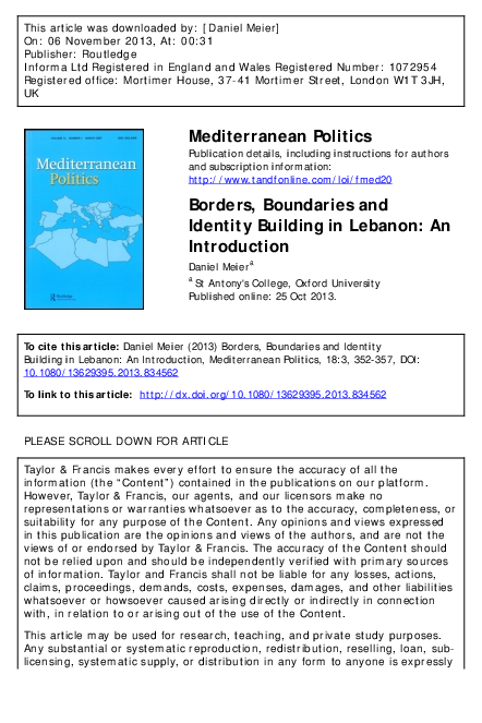 (PDF) Borders, Boundaries and Identity Building: An Introduction