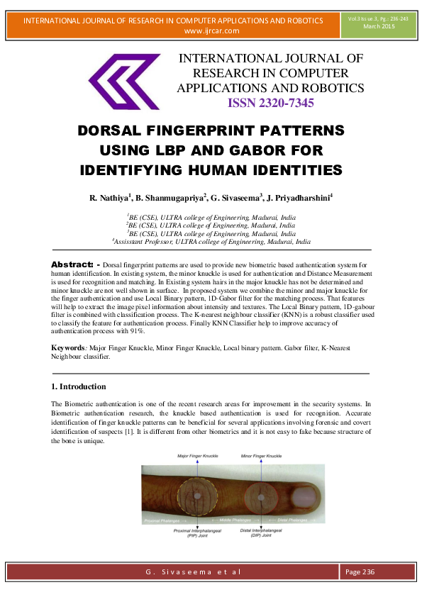 (PDF) DORSAL FINGERPRINT PATTERNS USING LBP AND GABOR FOR IDENTIFYING ...