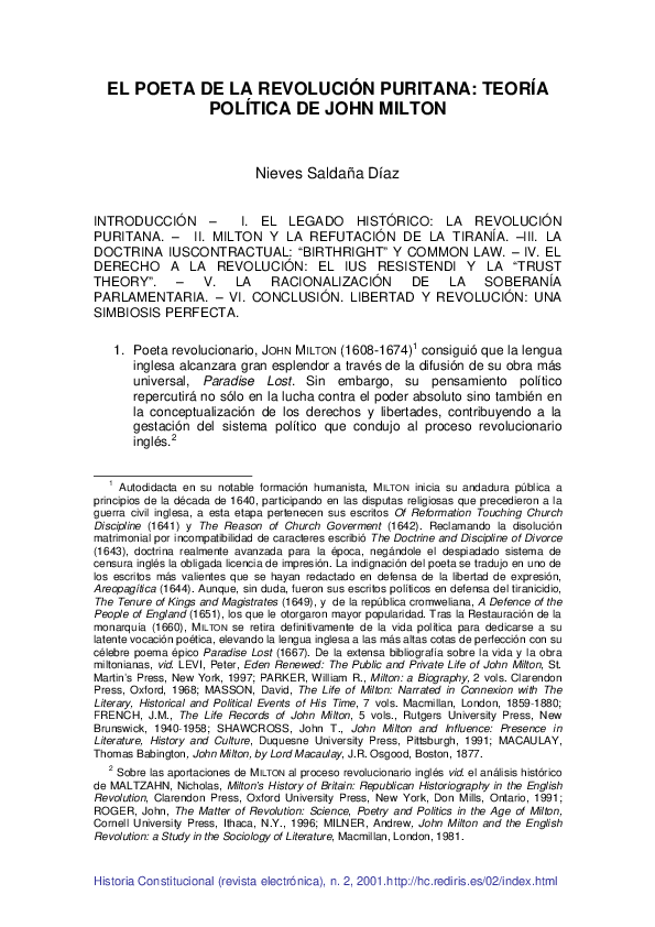(PDF) EL POETA DE LA REVOLUCIÓN PURITANA TEORÍA POLÍTICA DE JOHN