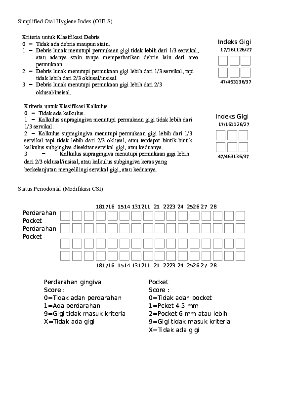 (DOC) Simplified Oral Hygiene Index (OHIS cici widya anggraini Academia.edu