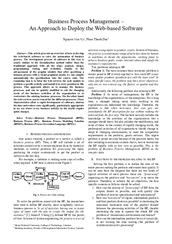 (PDF) Business Process Management – An Approach to Deploy the Web-based ...