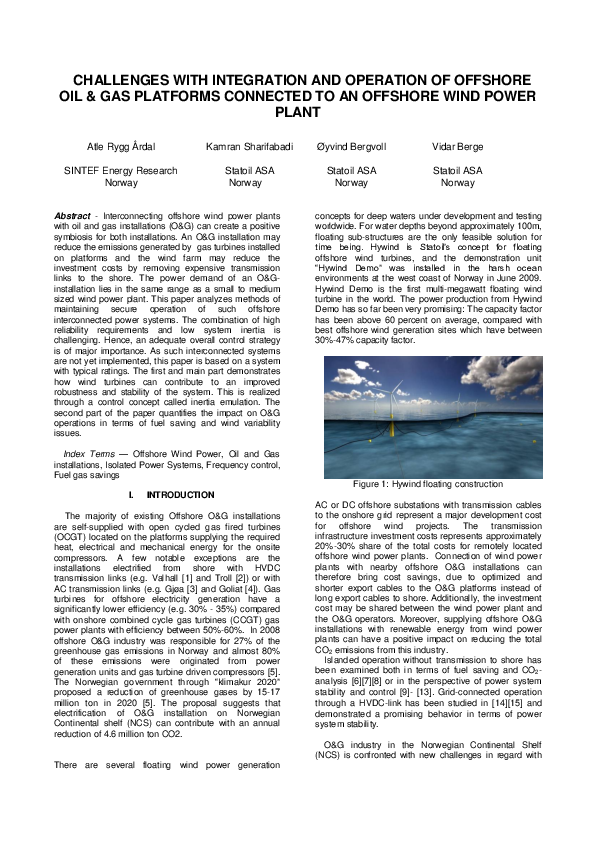 (PDF) CHALLENGES WITH INTEGRATION AND OPERATION OF OFFSHORE OIL & GAS ...