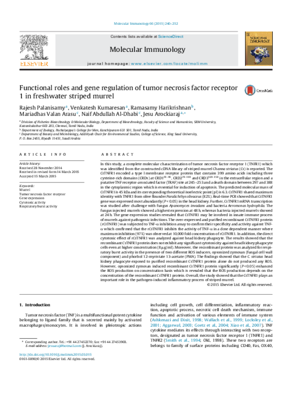 (PDF) Functional roles and gene regulation of tumor necrosis factor ...