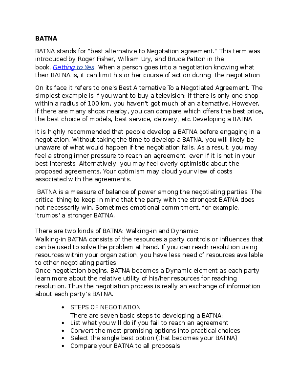 (DOC) BATNA