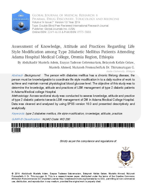 (PDF) Assessment of Knowledge, Attitude and Practices Regarding Life ...