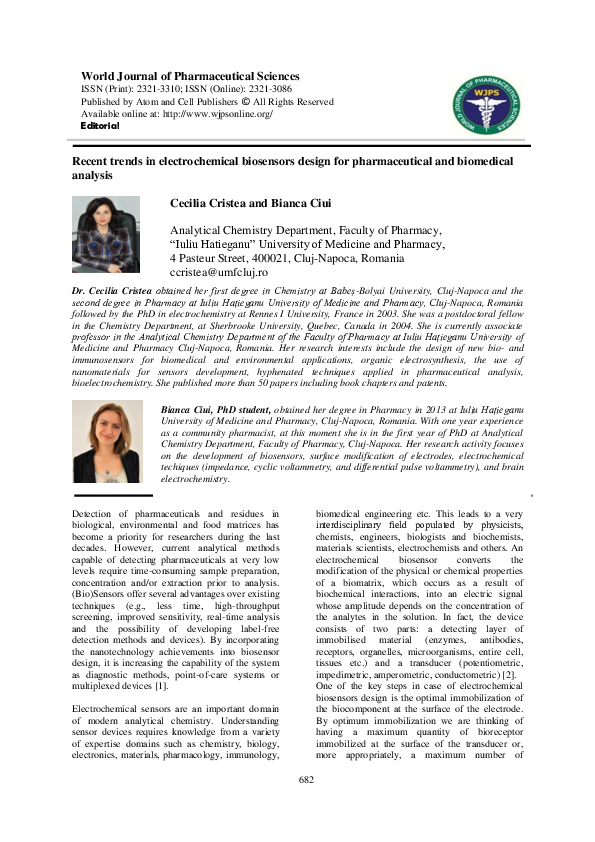 (PDF) Recent trends in electrochemical biosensors design for ...
