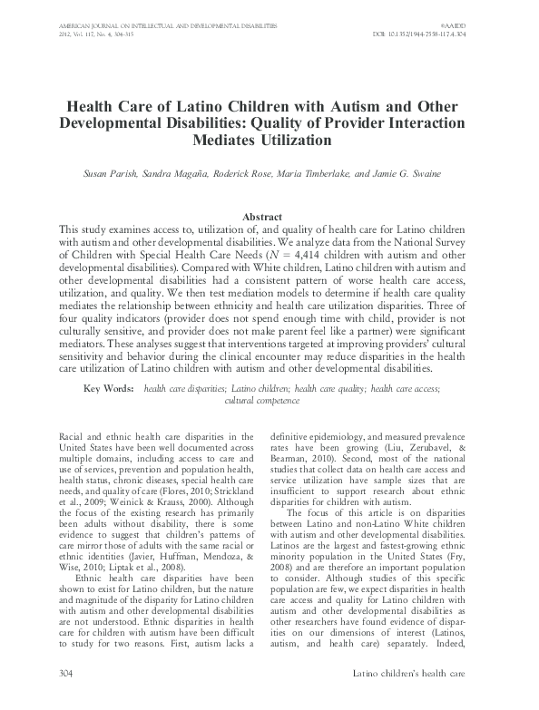 (PDF) Racial and ethnic disparities in quality of health care among ...