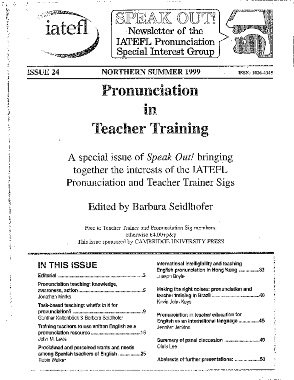 (PDF) Training teachers to use written English as a pronunciation resource
