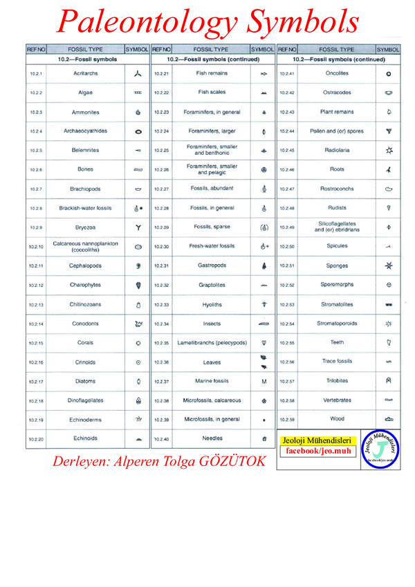 (PDF) Paleontoloji SembolleriPaleontology Symbols Alperen Tolga