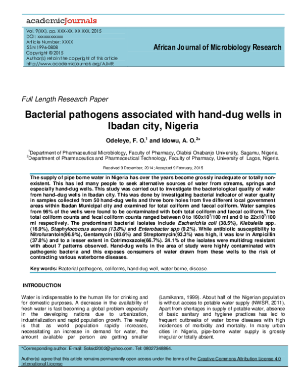 (PDF) African Journal of Microbiology Research Bacterial pathogens ...