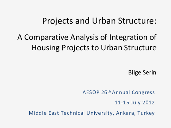 (PDF) Projects and Urban Structure: A Comparative Analysis of ...