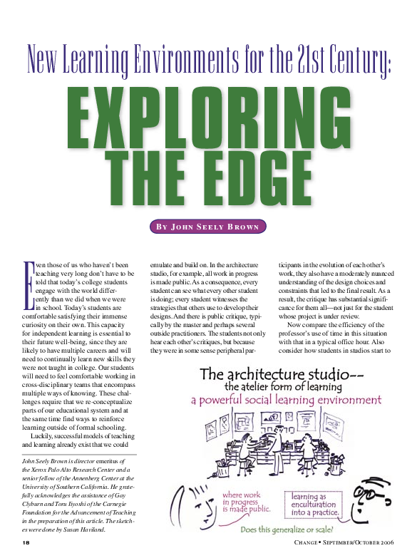 (PDF) New Learning Environments for the 21st Century: exploring the edge
