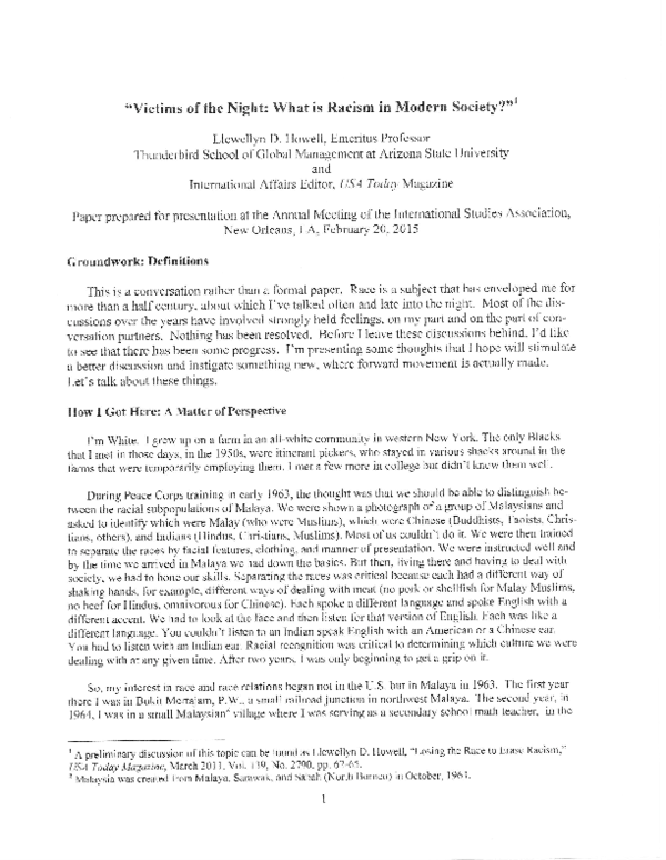 (PDF) What Is Racism in Modern Society?