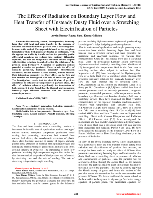 (PDF) The Effect of Radiation on Boundary Layer Flow and Heat Transfer ...